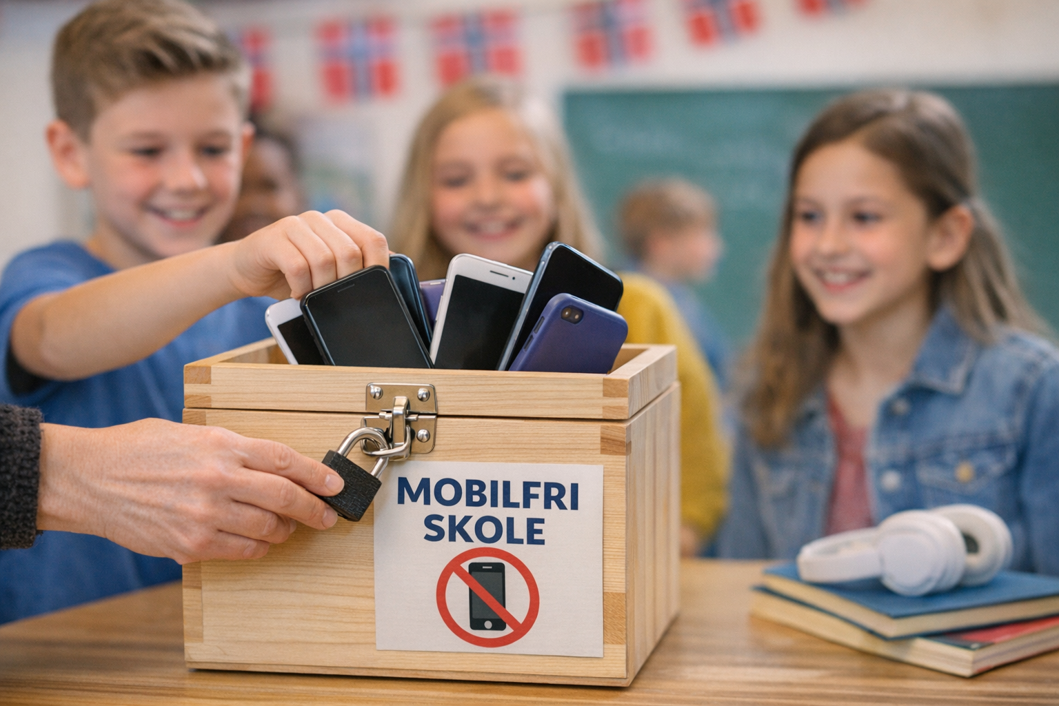 Økende engasjement for mobilfri skole: – Barndommen skal ikke leves gjennom en skjerm