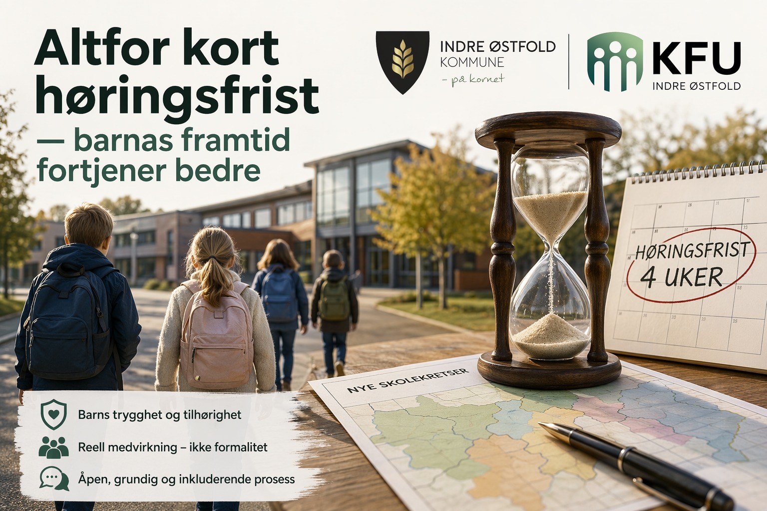 Altfor kort høringsfrist om skolekretsene — barnas framtid fortjener bedre