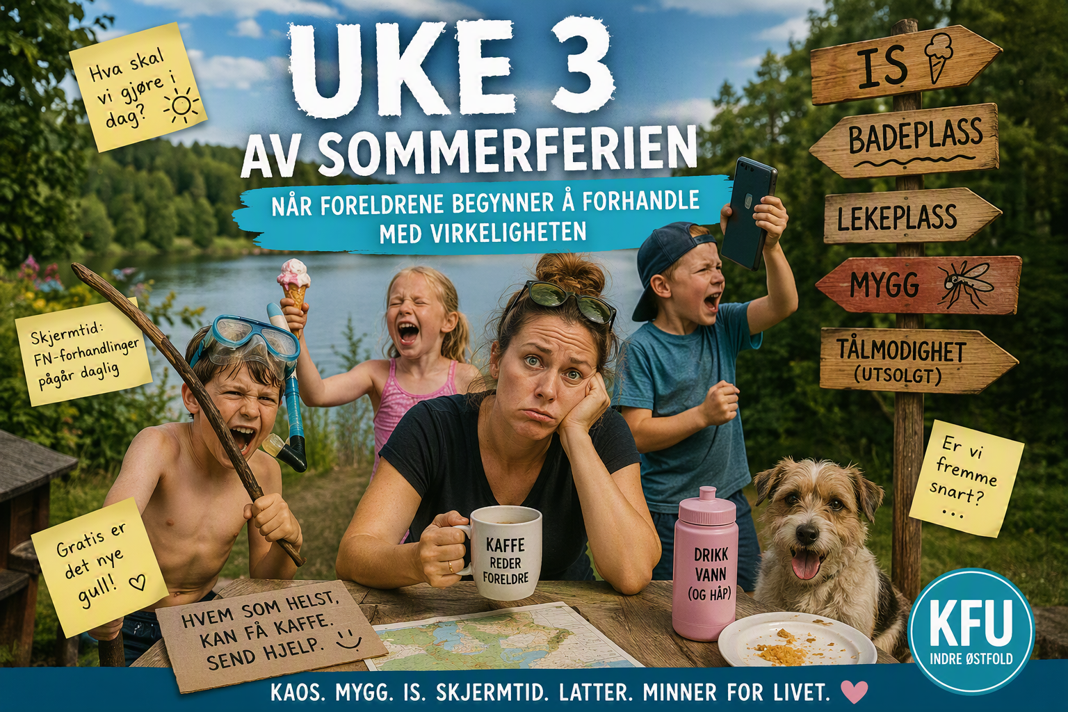 🌞 Uke 3 av sommerferien i Indre Østfold: Når foreldrene begynner å forhandle med virkeligheten