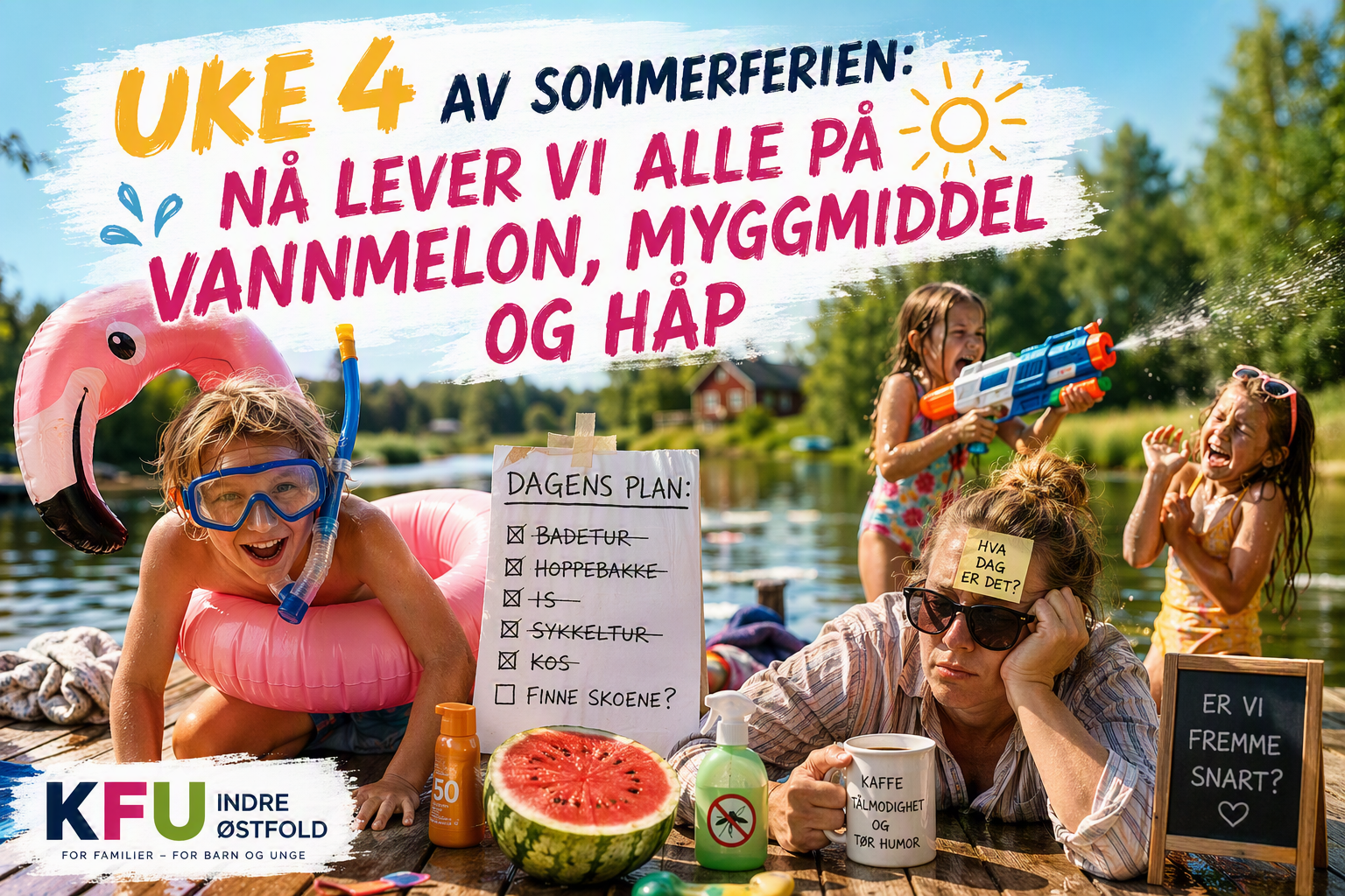 🌞 Uke 4 av sommerferien: Nå lever vi alle på vannmelon, myggmiddel og håp